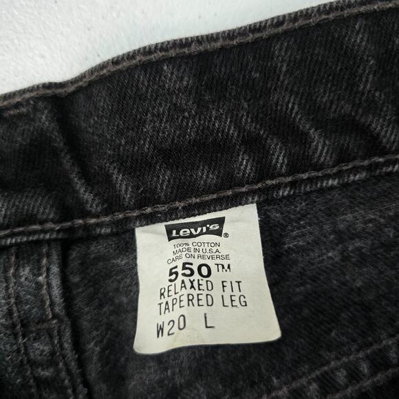Vintage Levi's 550 relaxed‎ tapered 20 jeans USA black 90's womens 5713 - Picture 11 of 12